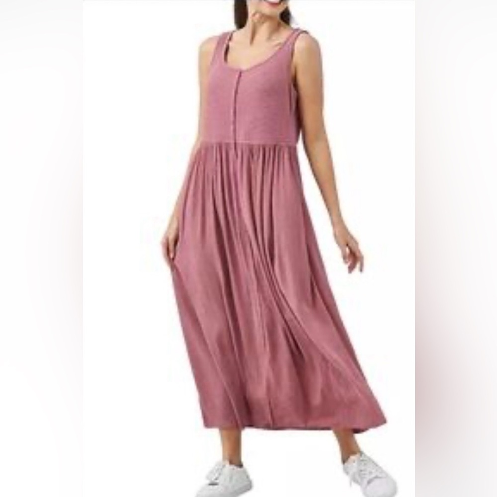 GUC Frye mauve midi button down dress
